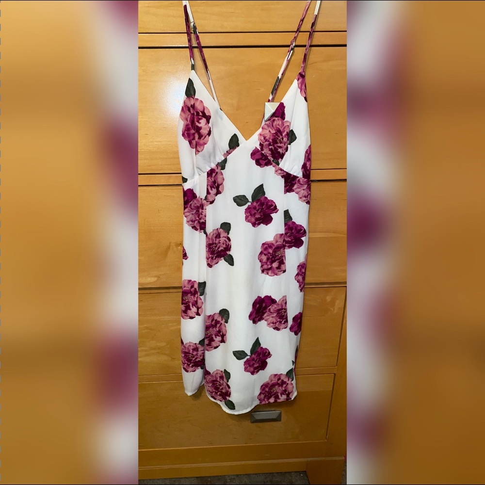 White & Purple Mini Dress